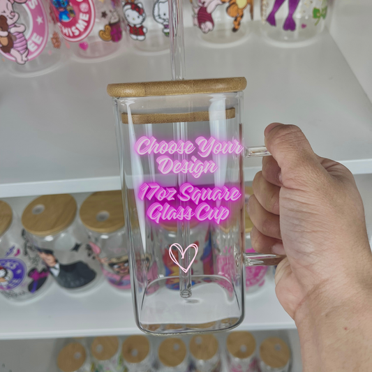 Choose Your 17oz Square Glass Cup