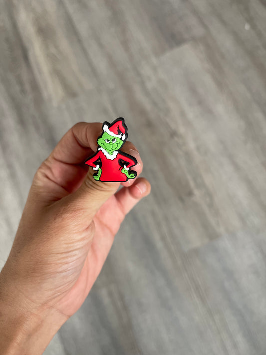 Grinch Straw Charm