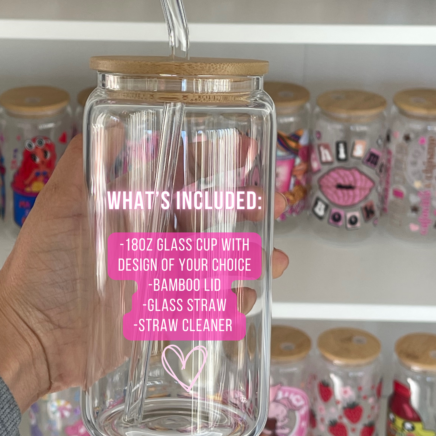 Choose Your 18oz Glass Cup