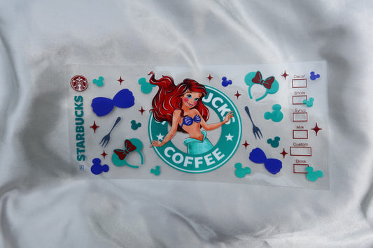 #144 Little Mermaid Starbucks UVDTF